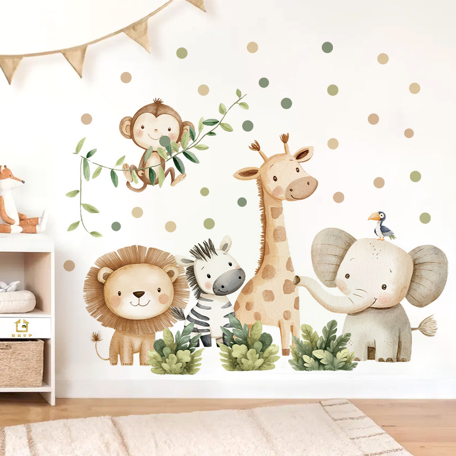 Baby Nursery Boy - Naklejki ścienne Boho Las Zwierzęta do