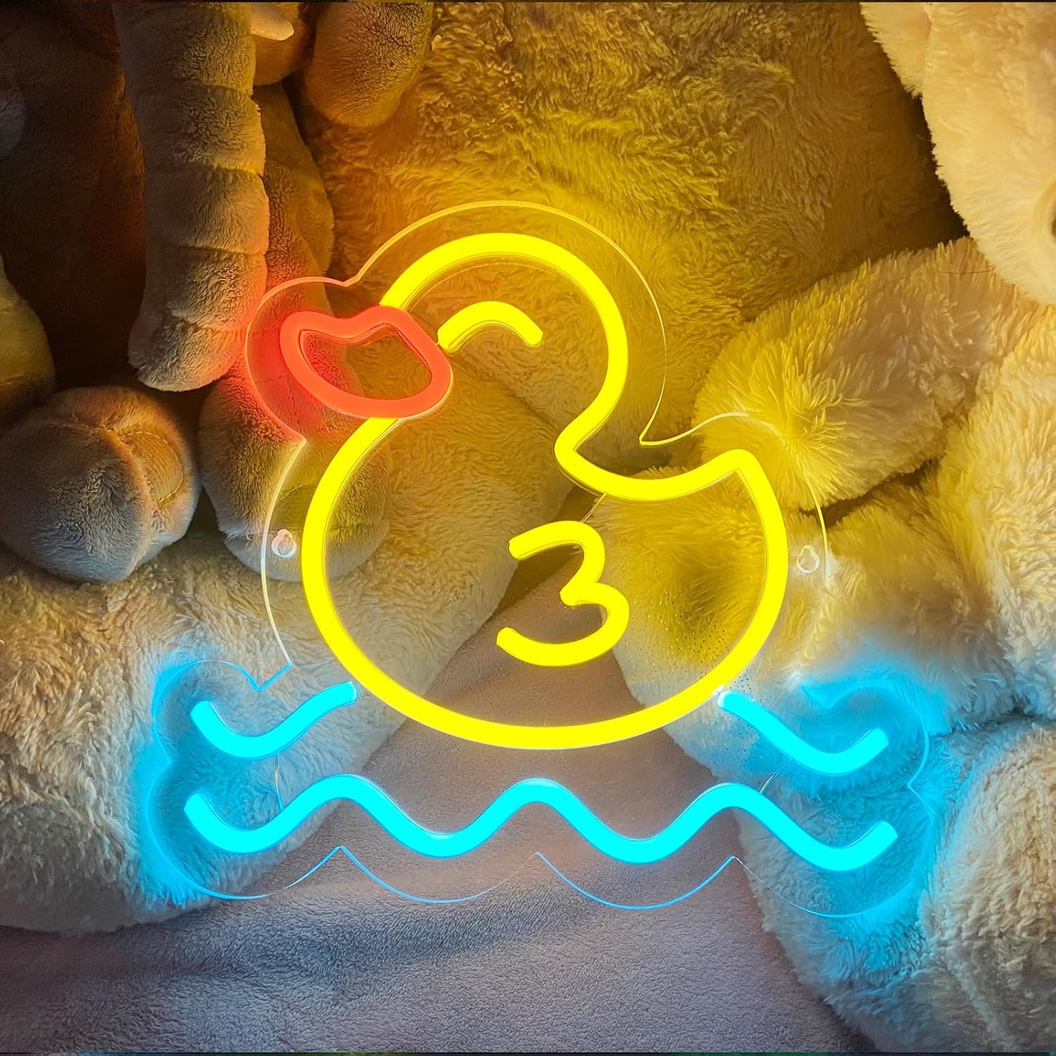 Baby Nursery Wall Lights - Neonowa tabliczka z motywem kaczki, oświetlenie