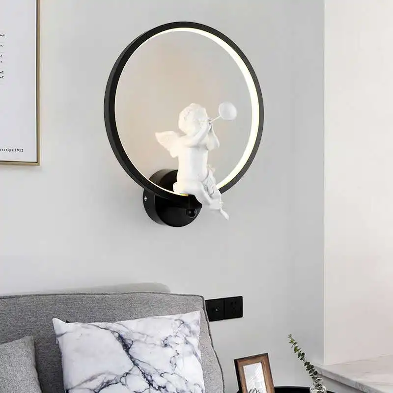 Baby Nursery Wall Lights - Nordycka Ciepła Lampa Ścienna Aniołek Nowoczesna