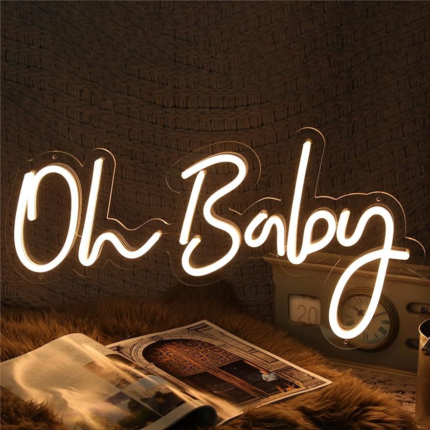 Neonowy Znak LED Oh Baby, Lamp – Baby Nursery Wall Lights recenzja i cena