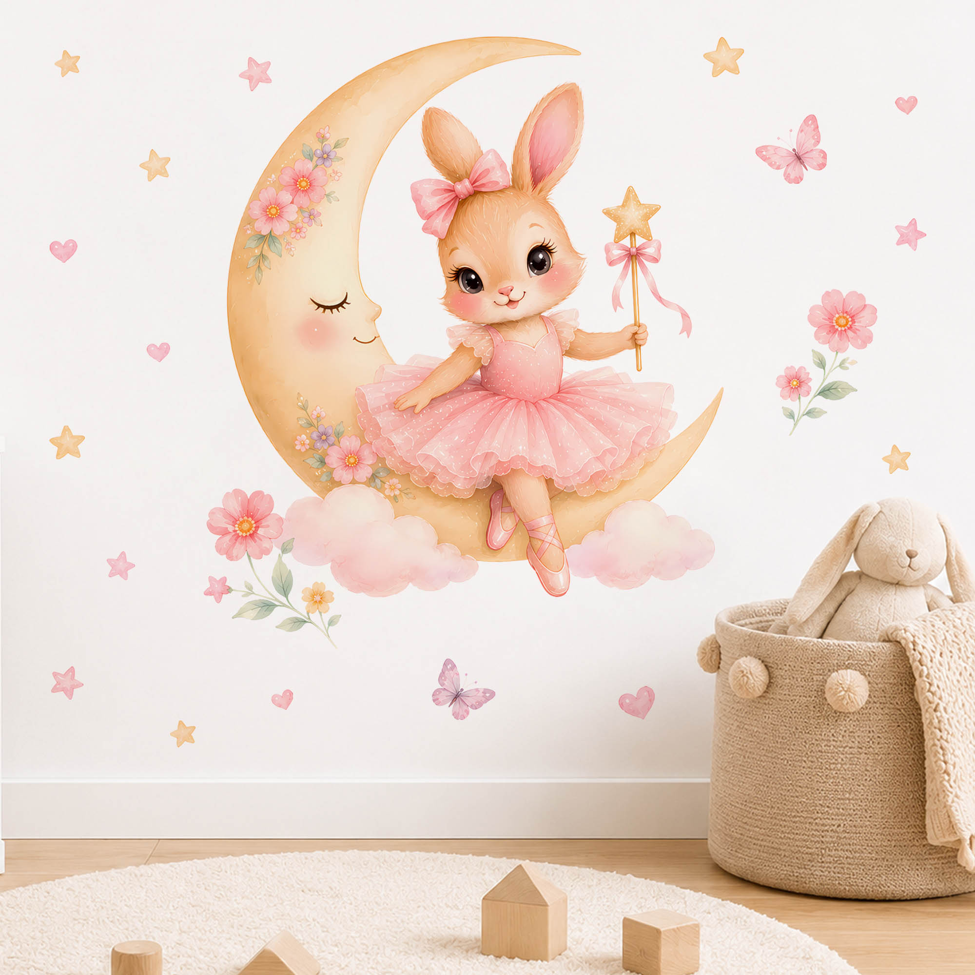 Naklejki ścienne akwarelowe: B – Baby Girl Nursery Quotes recenzja i cena